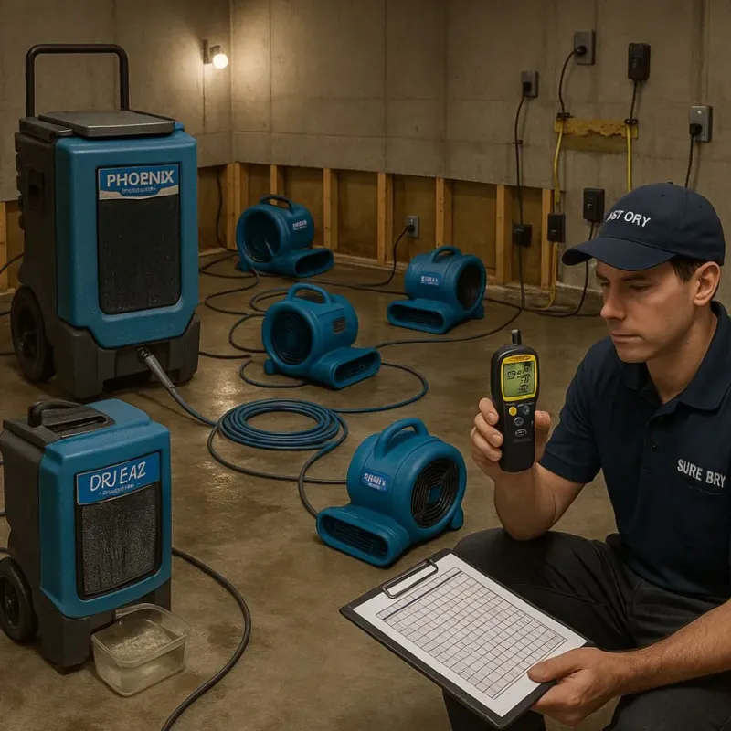 Structural Drying and Dehumidification process in Riverdale, NJ